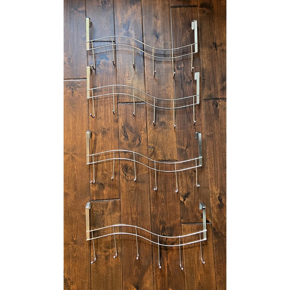 Over The Door 6-Hook Metal Towel and Coat Hanger, Set of 4, 18"L x 8.5"H - Picture 3 of 8